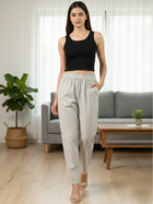 Everyday Melange Grey Cotton Fully Elastic Trouser