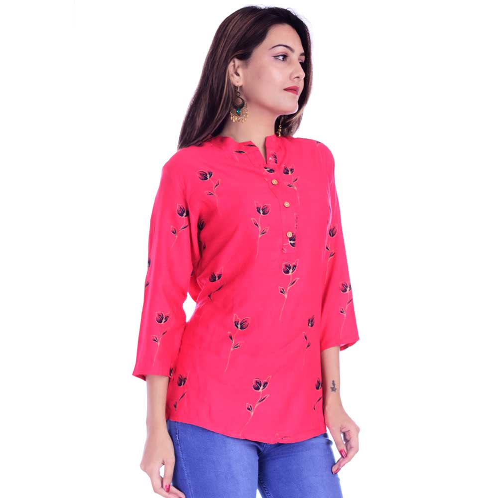 Bundle of 2 Yellow and Pink Printed Tops