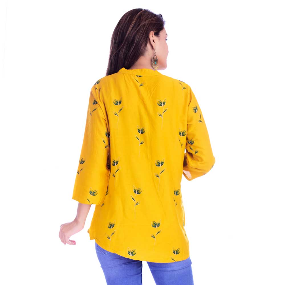 Bundle of 2 Yellow and Yellowred Printed Tops