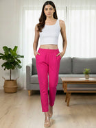 Everyday Rani Pink Cotton Fully Elastic Trouser