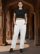 White Everyday Cotton Straight Cargo pant