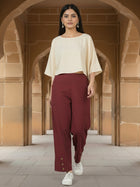 Wine Everyday Cotton Straight Cargo Pant
